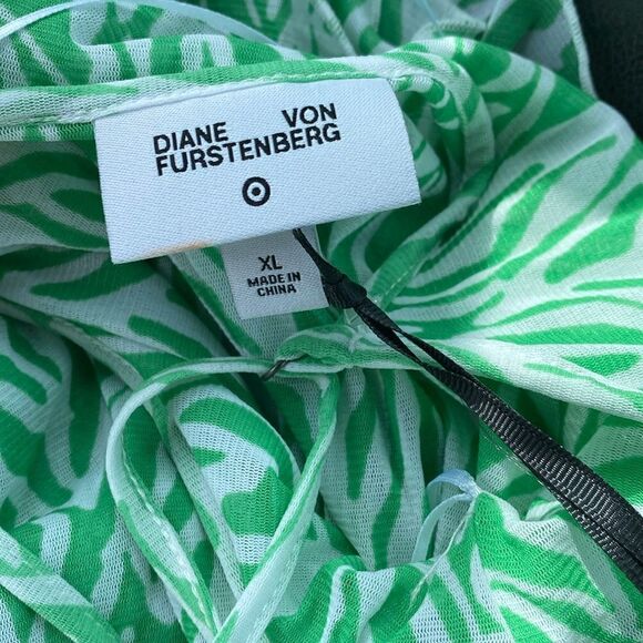 DVF for Target strappy mesh sea twig green mini dress New - Picture 4 of 8